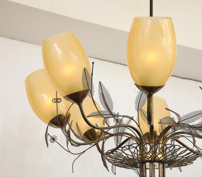 Paavo Tynell Model No 9028 9 8 Light Chandelier by Paavo Tynell