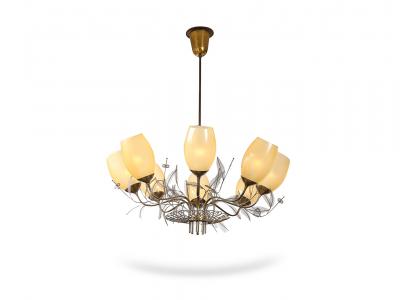 Paavo Tynell Model No 9028 9 8 Light Chandelier by Paavo Tynell