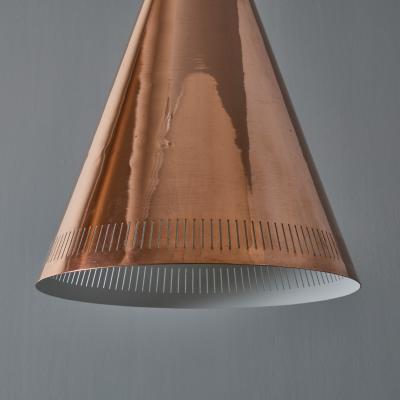 Paavo Tynell Monumental 1950s Conical Perforated Copper Pendant Attributed to Paavo Tynell