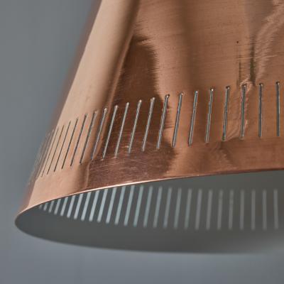 Paavo Tynell Monumental 1950s Conical Perforated Copper Pendant Attributed to Paavo Tynell