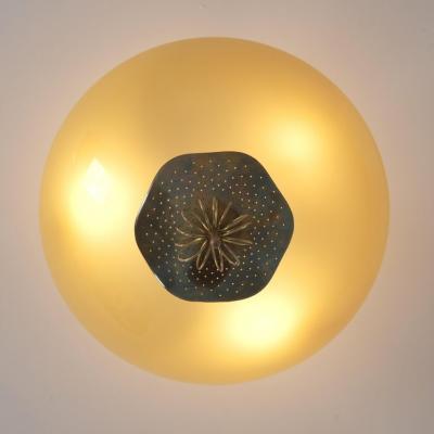 Paavo Tynell Nordic Modern Paavo Tynell Flush Mount Perforated Brass Glass Taito 1940s