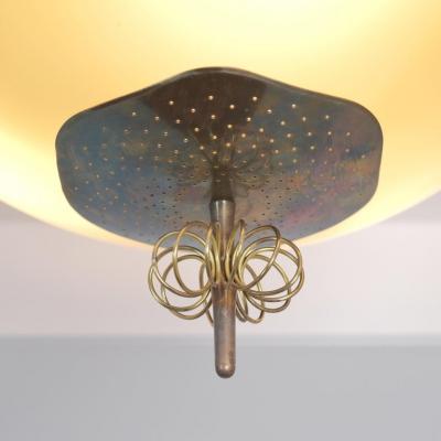 Paavo Tynell Nordic Modern Paavo Tynell Flush Mount Perforated Brass Glass Taito 1940s