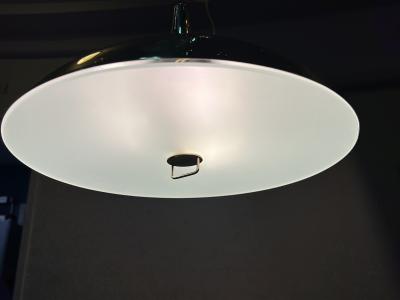 Paavo Tynell PAAVO TYNELL BRASS AND FROSTED GLASS PULLEY PENDANT WITH BRASS WEIGHT