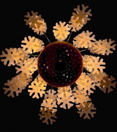 Paavo Tynell Paavo Tynell 1890 1973 Snowflake brass ceiling light