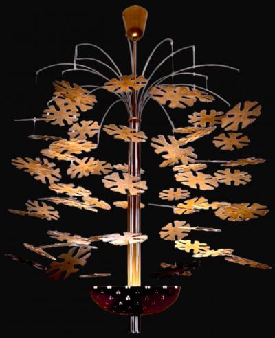 Paavo Tynell Paavo Tynell 1890 1973 Snowflake brass ceiling light