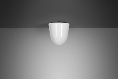 Paavo Tynell Paavo Tynell 80112 25 Milk Glass Ceiling Light for Idman Oy Finland 1950s