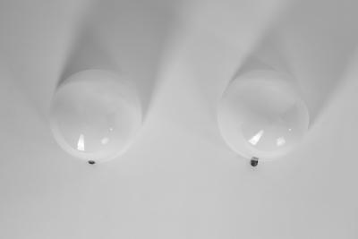 Paavo Tynell Paavo Tynell 80112 25 Milk Glass Ceiling Lights for Idman Oy Finland 1950s