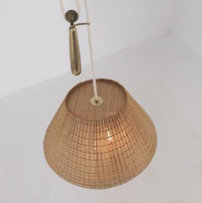 Paavo Tynell Paavo Tynell Adjustable Ceiling Lamp Model 1968 in Rattan Taito 1940s
