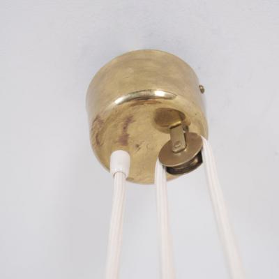 Paavo Tynell Paavo Tynell Adjustable Ceiling Lamp model A1998 in Brass White Rattan 1950s