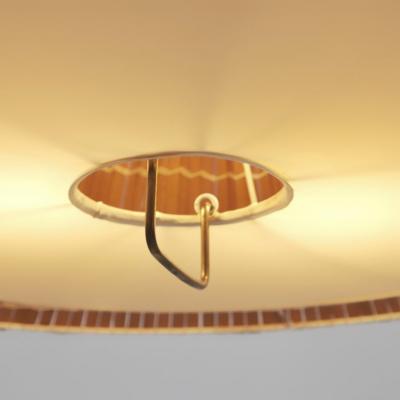 Paavo Tynell Paavo Tynell Adjustable Ceiling Lamp model A1998 in Brass White Rattan 1950s