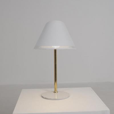 Paavo Tynell Paavo Tynell Adjustable Table Lamp Model 9227 in White and Brass Idman 1950s