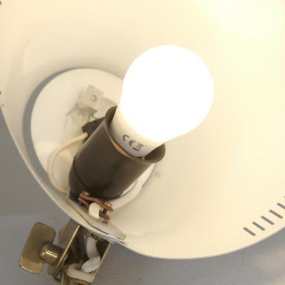 Paavo Tynell Paavo Tynell Adjustable Table Lamp Model 9227 in White and Brass Idman 1950s
