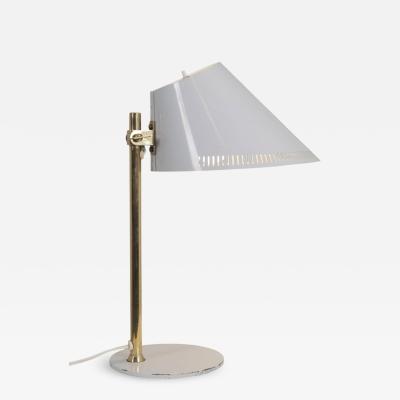 Paavo Tynell Paavo Tynell Adjustable Table Lamp Model 9227 in White and Brass Idman 1950s