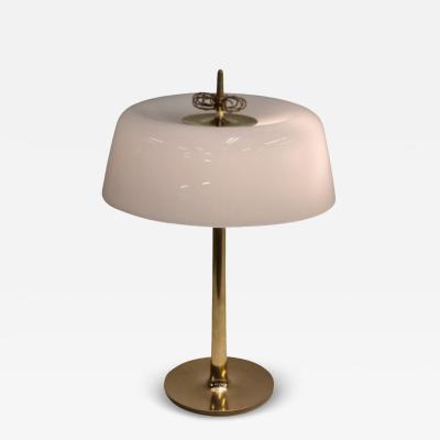 Paavo Tynell Paavo Tynell Ballerina Table Lamp Model 9211 in Brass White Glass Taito 1950s