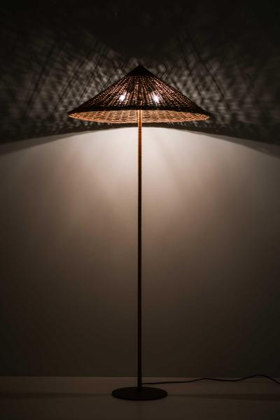 Paavo Tynell Paavo Tynell Brass Cane Floor Lamp by Taito Oy 1950s