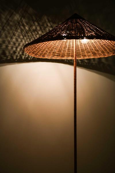 Paavo Tynell Paavo Tynell Brass Cane Floor Lamp by Taito Oy 1950s
