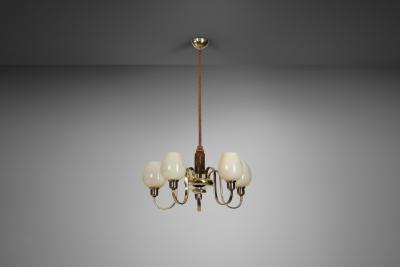 Paavo Tynell Paavo Tynell Brass Chandelier for Oy Taito AB Finland 1930s