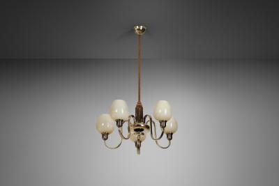 Paavo Tynell Paavo Tynell Brass Chandelier for Oy Taito AB Finland 1930s