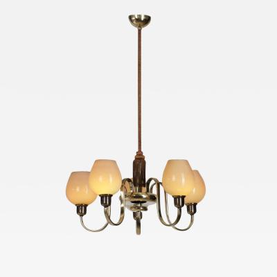 Paavo Tynell Paavo Tynell Brass Chandelier for Oy Taito AB Finland 1930s
