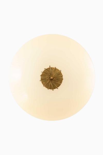 Paavo Tynell Paavo Tynell Brass Glass Ceiling Lamp by Taito Oy 1950s