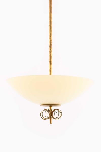 Paavo Tynell Paavo Tynell Brass Glass Ceiling Lamp by Taito Oy 1950s