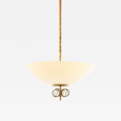 Paavo Tynell Paavo Tynell Brass Glass Ceiling Lamp by Taito Oy 1950s