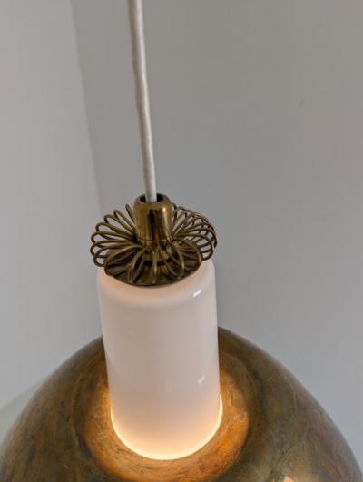 Paavo Tynell Paavo Tynell Brass Opal Glass Ceiling Pendant Model K2 20 Idman 1950s