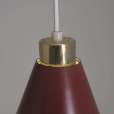Paavo Tynell Paavo Tynell Brass Perforated Red Metal Ceiling Light Model K2 58 Idman 1950s