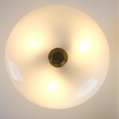 Paavo Tynell Paavo Tynell Ceiling Lamp Cannon Shell 9053 in Brass and Glass Idman 1950s