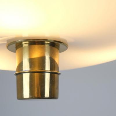 Paavo Tynell Paavo Tynell Ceiling Lamp Cannon Shell 9053 in Brass and Glass Idman 1950s