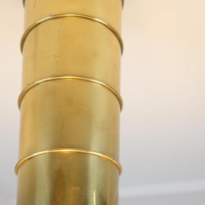 Paavo Tynell Paavo Tynell Ceiling Lamp Cannon Shell 9053 in Brass and Glass Idman 1950s
