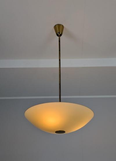 Paavo Tynell Paavo Tynell Chandelier in Brass Glass Model no 1017 Taito 1950s