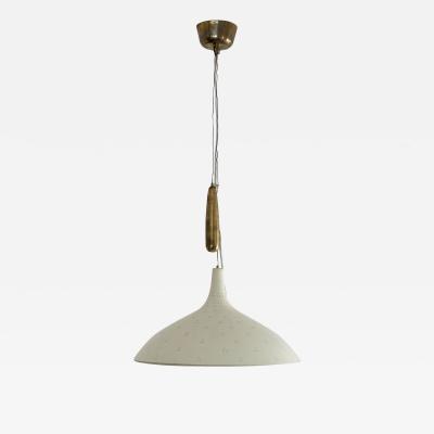 Paavo Tynell Paavo Tynell Counter Weight Chandelier in Brass and White in Original Condition