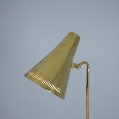 Paavo Tynell Paavo Tynell Floor Lamp Model K10 9 9628 in Full Brass Rattan Taito 1950s