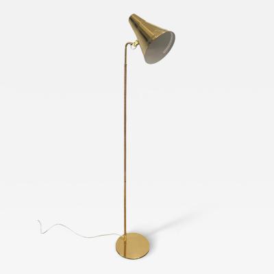 Paavo Tynell Paavo Tynell Floor Lamp Model K10 9 9628 in Full Brass Rattan Taito 1950s
