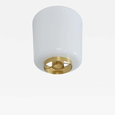 Paavo Tynell Paavo Tynell Flush Mount Model A 2 10 in Brass Opaline Glass Idman 1950s