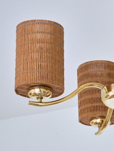 Paavo Tynell Paavo Tynell Four Arm Brass Chandelier Model 1444 Taito OY Finland 1930s