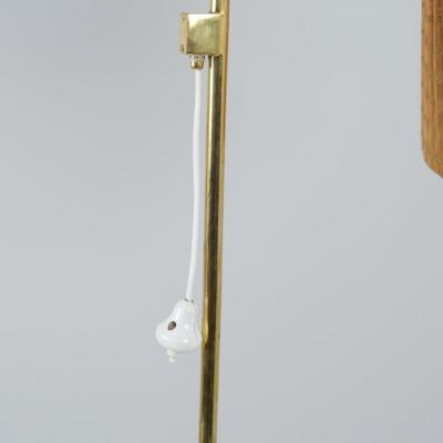 Paavo Tynell Paavo Tynell Full Brass Floor Lamp Model 9613 with Rattan Shade Taito