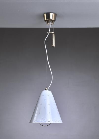 Paavo Tynell Paavo Tynell Height Adjustable Counterweight Chandelier In White Finland 1950s
