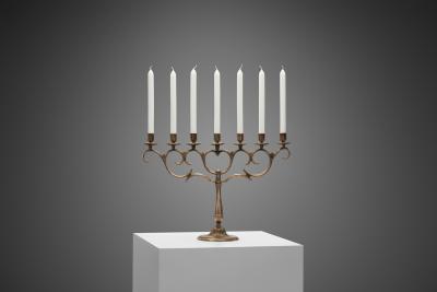 Paavo Tynell Paavo Tynell Model 162 Brass Candelabra for Taito Oy Finland ca 1930s