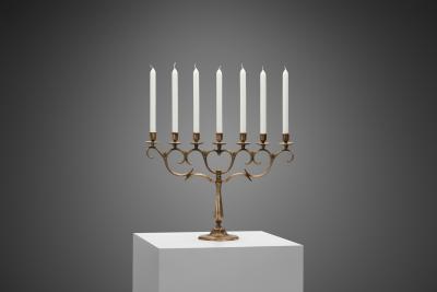 Paavo Tynell Paavo Tynell Model 162 Brass Candelabra for Taito Oy Finland ca 1930s