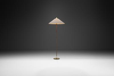 Paavo Tynell Paavo Tynell Model 9602 Brass Floor Lamp for Taito Oy Finland 1950s