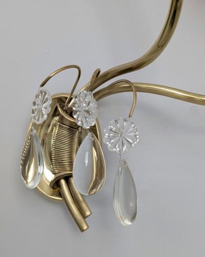 Paavo Tynell Paavo Tynell Organic Wall Lamps Model 9424 in Brass and Rattan Taito 1940s