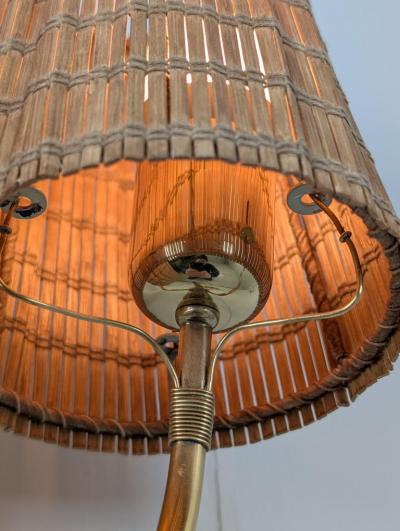 Paavo Tynell Paavo Tynell Organic Wall Lamps Model 9424 in Brass and Rattan Taito 1940s