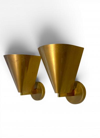 Paavo Tynell Paavo Tynell Pair of Model K8 11 Brass Wall Lamps for Taito 1950s