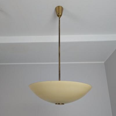 Paavo Tynell Paavo Tynell Pendant in Brass Glass Model no 1017 Taito 1950s