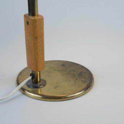 Paavo Tynell Paavo Tynell Perforated Brass Wooden Handle Table Lamp Model 9216 Taito 1950s