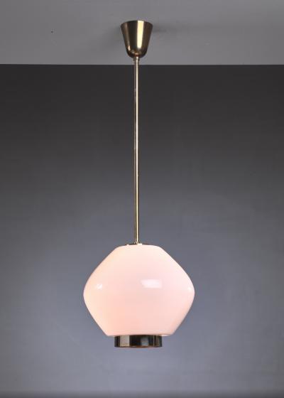 Paavo Tynell Paavo Tynell Rare Opaline Glass Pendant for Idman Finland 1950s