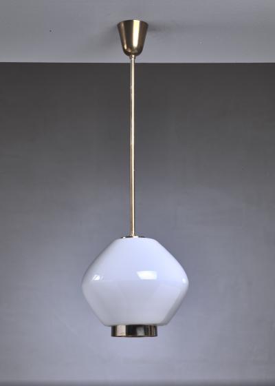 Paavo Tynell Paavo Tynell Rare Opaline Glass Pendant for Idman Finland 1950s