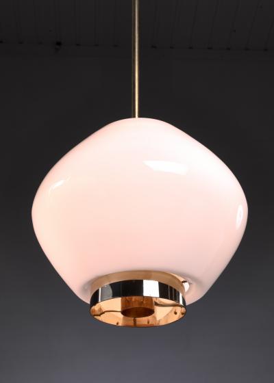 Paavo Tynell Paavo Tynell Rare Opaline Glass Pendant for Idman Finland 1950s